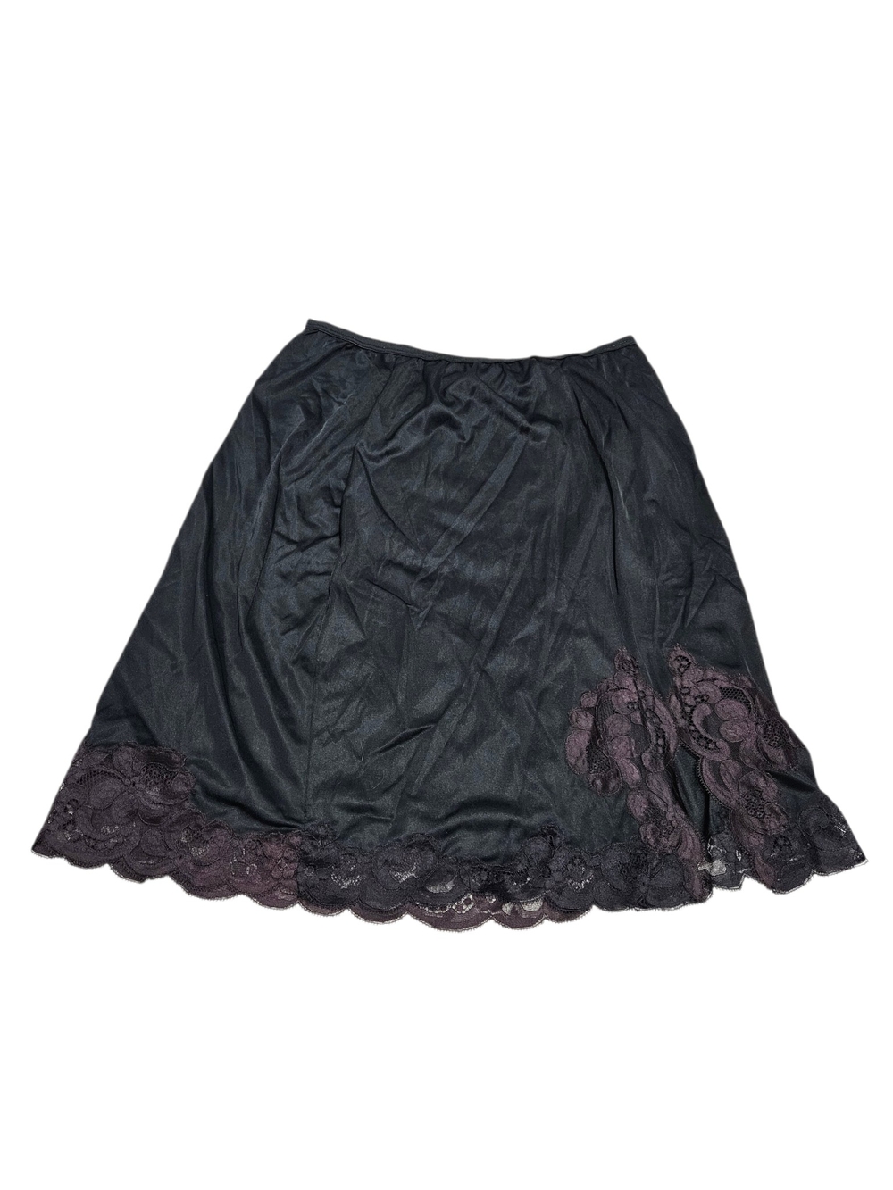 Vintage Wonder Maid Lace Hem Black Half Slip